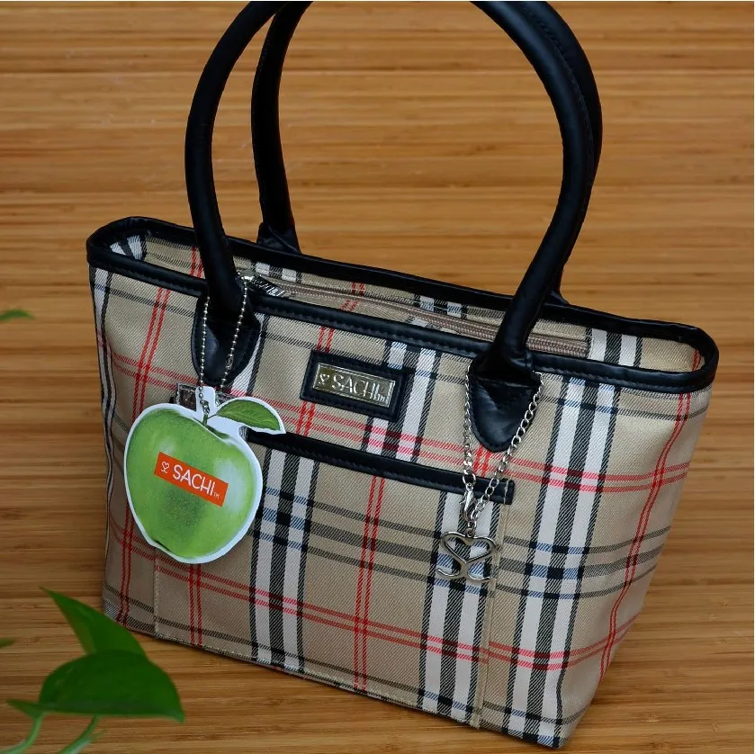 NEW SACHI Fashion Small Insulated Lunch Bag Tote brown women Thermal ...