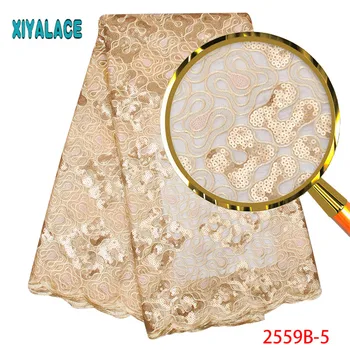 

Latest African Laces 2019 African Fabric Lace High Quality Organza Lace Fabric Embroidery Sequins Lace Fabric For Party 2599b