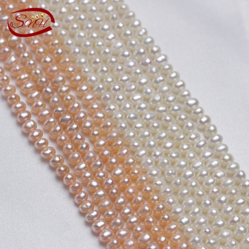 

SNH 5 strands/package 3.5-4mm small size potato AA natural pearl strand