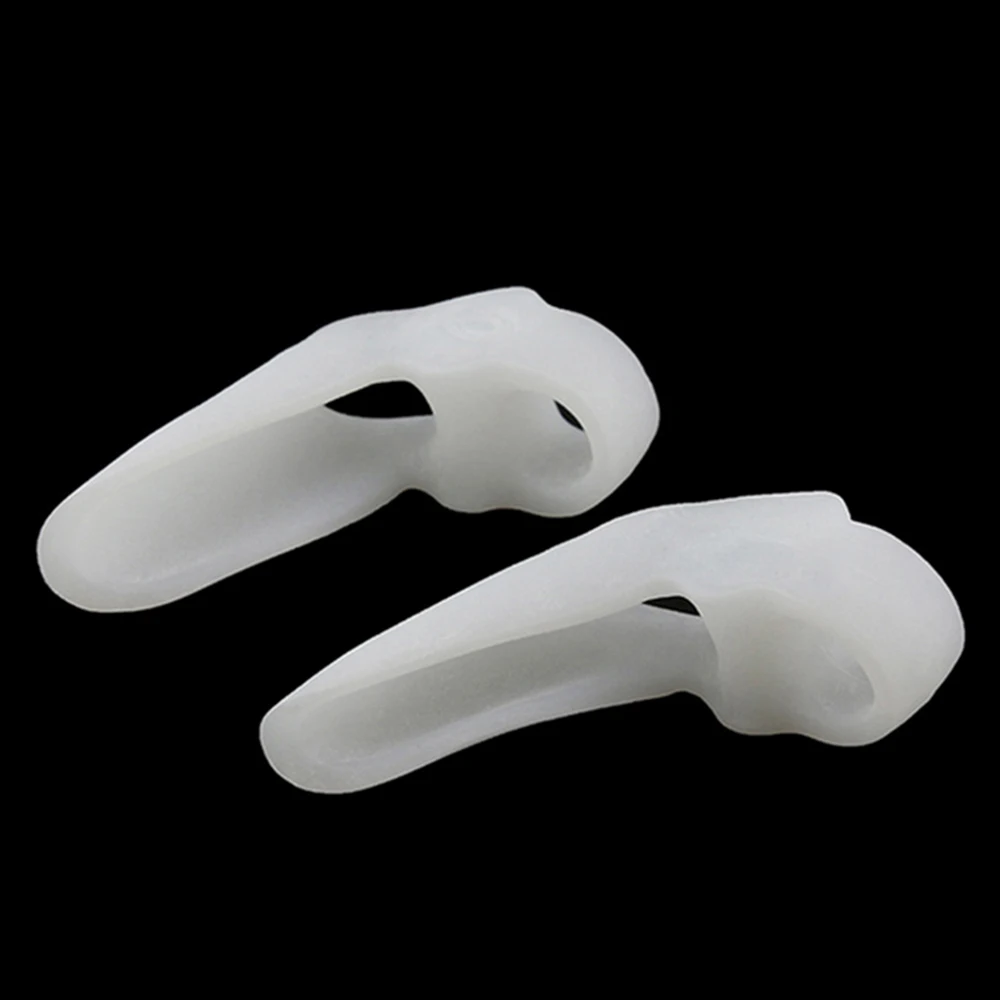 Toe Pads Silicone Gel Foot Toes Two Hole Toe Separator Thumb Valgus Protector Bunion Hallux Valgus Guard Feet Overlapping Pad Insert 2Pcs