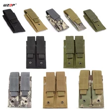 WZJP Военная Сумка Molle тактическая Одиночная и двойная Пистолетная обойма сумка ножевой фонарик оболочка страйкбол охотничьи сумки мешочек 5 цветов