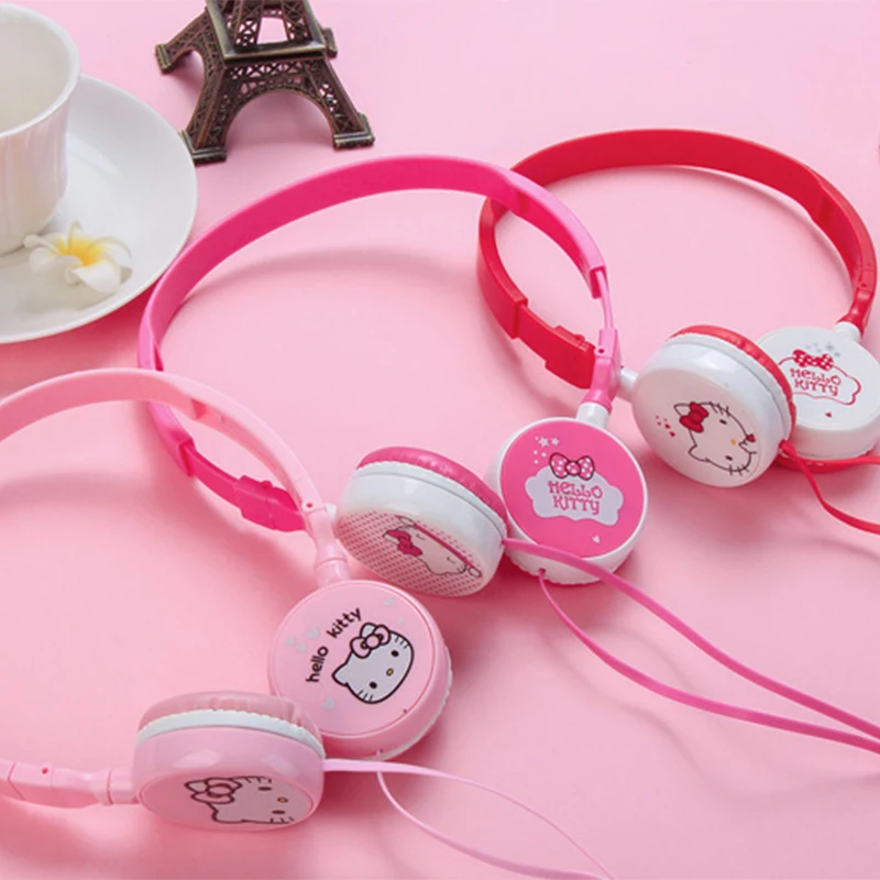 

Cartoon Cute headphones Hello kitty earphone With Microphone for MP3/MP4/Computer Mobile Phone for iphone samsung xiaomi HTC