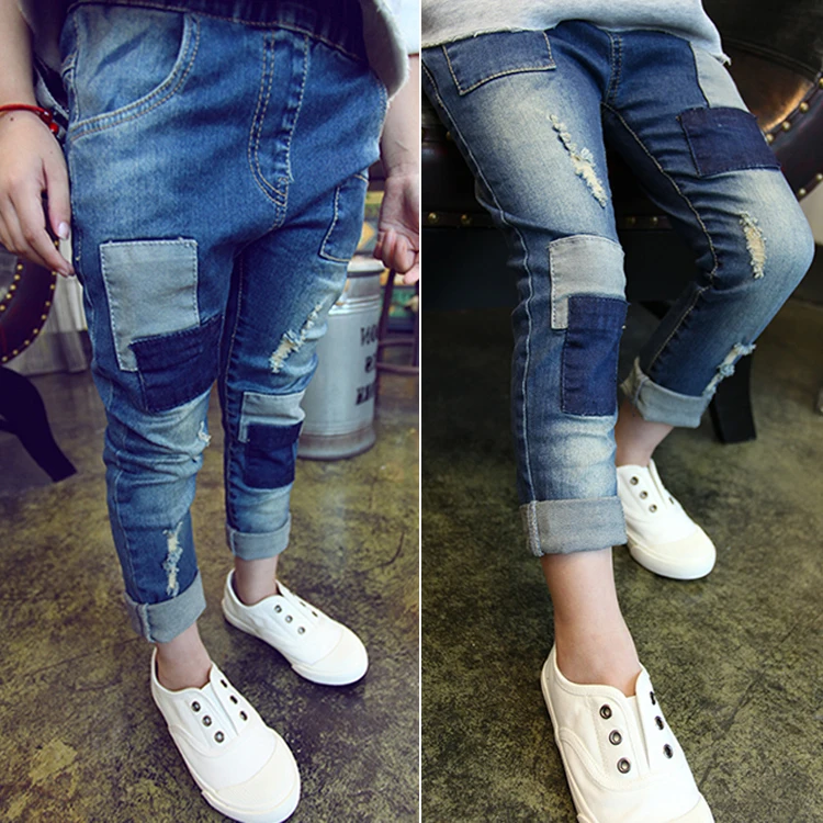 Desgaste de los niños de parches moda bebé pantalones de las muchachas 2015 de primavera y otoño nuevos pantalones vaqueros ocasionales niños 2 6 años|trousers kids|jean trouser pantsjean style trousers - AliExpress