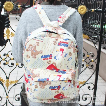 

IVYYE Duffy Fashion Canvas Backpacks Rucksacks Cartoon School Backpack Casual student Bags travel Knapsack Unisex New