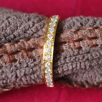 

Brilliant Forever Solid 18K 750 Yellow Gold Wedding Band Female Engagement Ring for Her Yellow Gold Au750 Female Ring