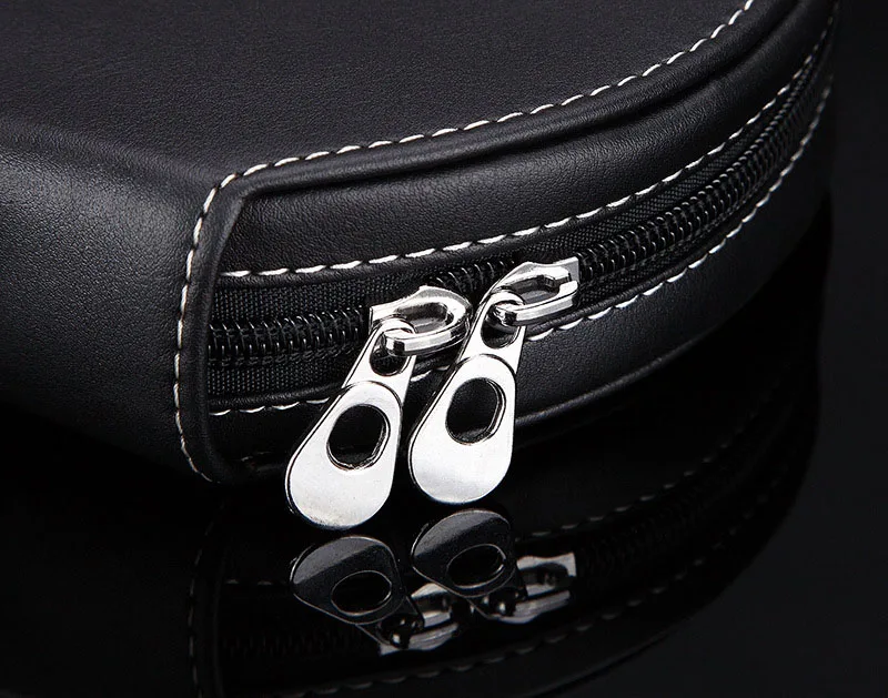 RACAHOO Car Black CD Box For DVD Case Automotive Supplies Storage Box Holder Home or Car High quality leather CD Bag4