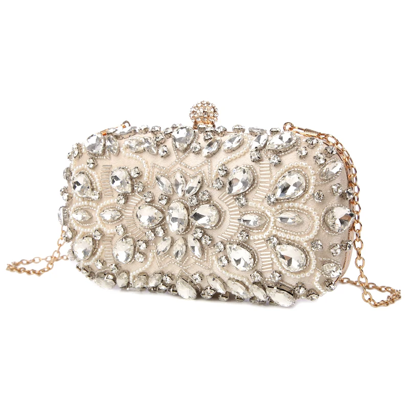 FGGS Evening Bags Diamond Rhinestone Pearls Beaded Day Clutch Women's Purse Handbags Wallets Evening Wedding Bag FGGS Evening Bags Diamond Rhinestone Pearls Beaded Day Clutch Women's Purse Handbags Wallets Evening Wedding Bag