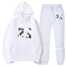 OLOEY jordan 23 white Tracksuit sweat men hoodie  & sweatpants Fashion jogger men set Spring streetwear jogging suit for male 