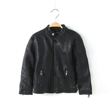 

Toddler boy jacket Winter/Spring/Autumn Faux Leather Jackets Kids PU Leather Jacket Punk style Coat