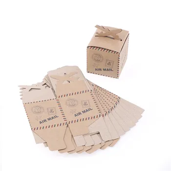 

50PCS Airplane Gift Box Candy Box Kraft Paper Travel Wedding Theme Decoration Baby Shower Souvenirs Party Favors