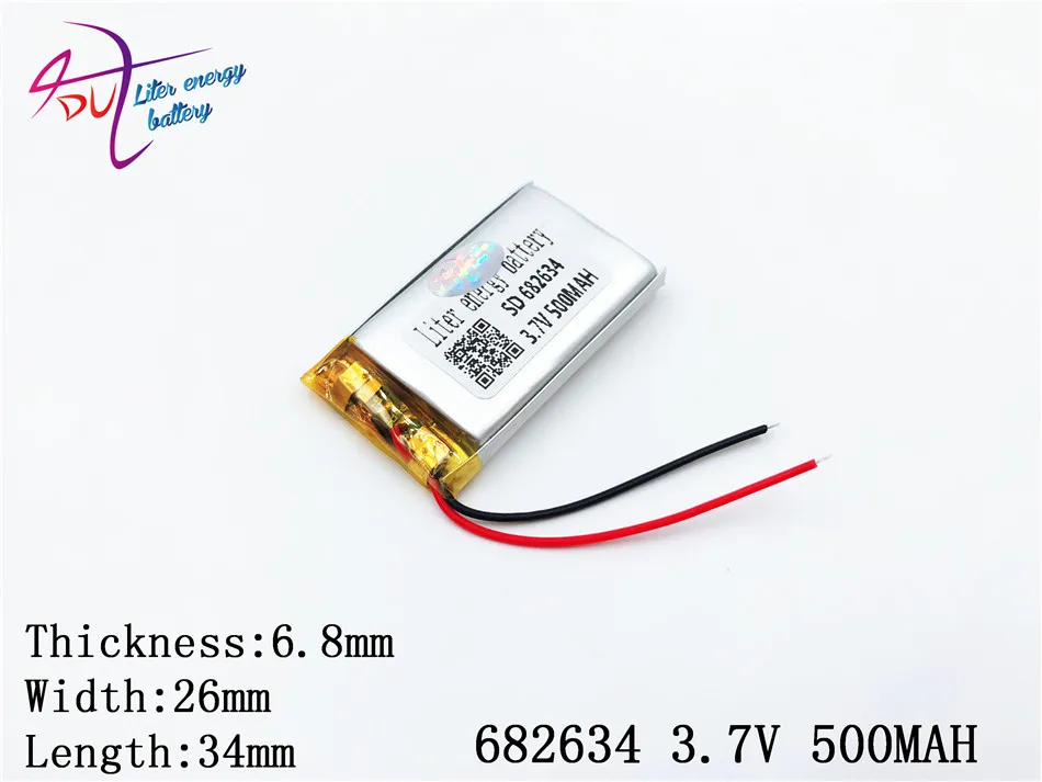 

3.7V 500mAH 682634 702535 polymer lithium ion / Li-ion battery for GPS,mp3,mp4,mp5,dvd,bluetooth,model toy mobile bluetooth