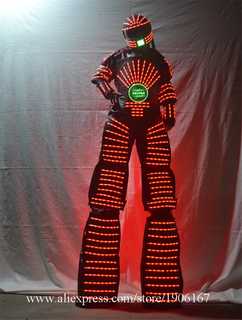 Stilts Walker LED Lights Costumes,LED Dancer Costume LED Robot Suit For Party Performance Electronic Music Festival DJ Show05