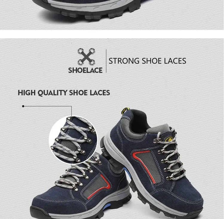 Для мужчин дышащие Сталь носок Кепки Рабочая безопасная обувь Для мужчин на открытом воздухе Анти-скольжения анти-прокол строительные защитные сапоги обувь большой Размеры 48