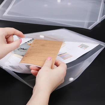 

1PC Cute Fashion Transparent A4 Button Closure Folders Document Filing Bag File Folder Stationery Bag Filing Products