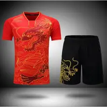 Китайская форма дракона теннисные футболки+ шорты, детские женские футболки для бадминтона, мА длинный пинг-понг Джерси, теннисные скатерти