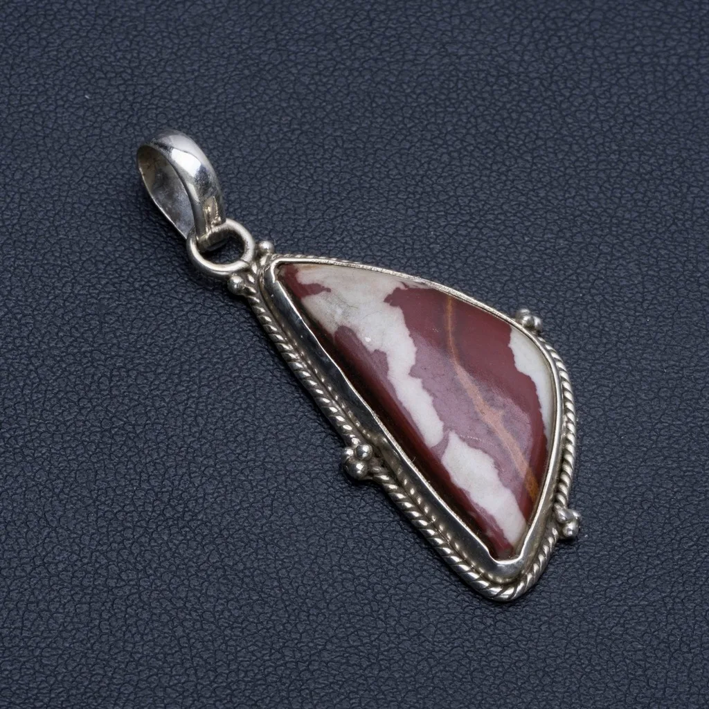

Natural Cobra Jasper Boho Style 925 Sterling Silver Pendant Necklace 2" R1116