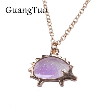 

NK140 European Brand Fashion Shining Cute Animal Hedgehog Pig Pendant Necklace For Women Jewelry Female Chain Clavicle Collier