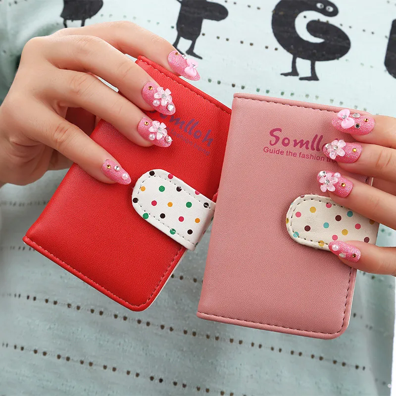  Lovely Candy Women Leather Credit Card Holder/Case card holder wallet Cover Business Card Package PU Leather Bag 