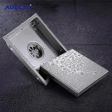 AODEYI – Drain de sol carré en acier inoxydable 110, grille de déchets de sol, salle de bain, douche, Drain de 110x150MM et 150x304 MM