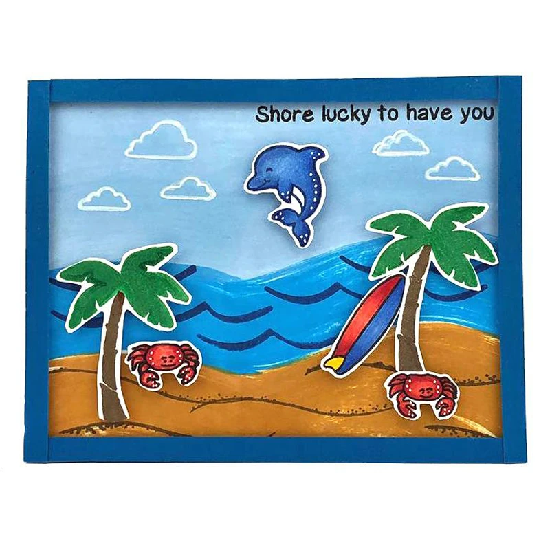 

Ocean Animals Beach Pattern Prints Transparent Clear Silicone Stamp/Seal for DIY scrapbooking/photo album Decor card making