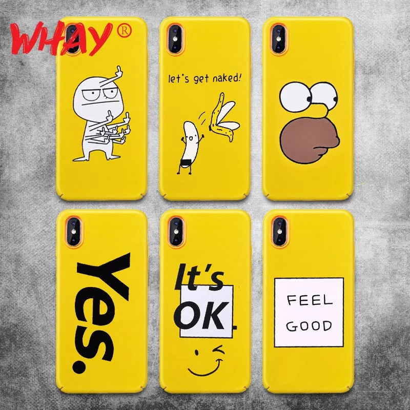 Yellow Cute Case For iPhone X Cover Hard PC Luxury Phone