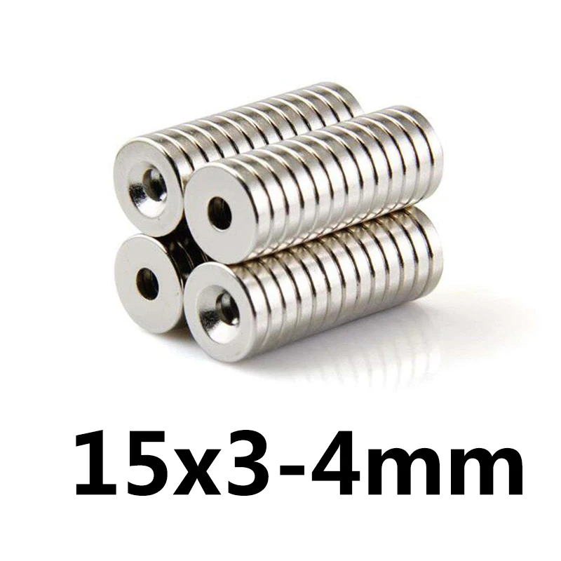 

10Pcs N35 Disc Magnets Neodymium Rare Earth Magnet Magnetic 15x3mm with Hole 4mm