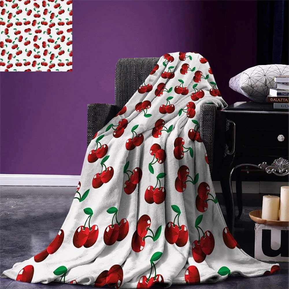 Fruits Throw Blanket Vibrant Cherries Vitamin Agriculture Exotic Summer Garden Pattern Warm Microfiber Blanket Blankets Aliexpress