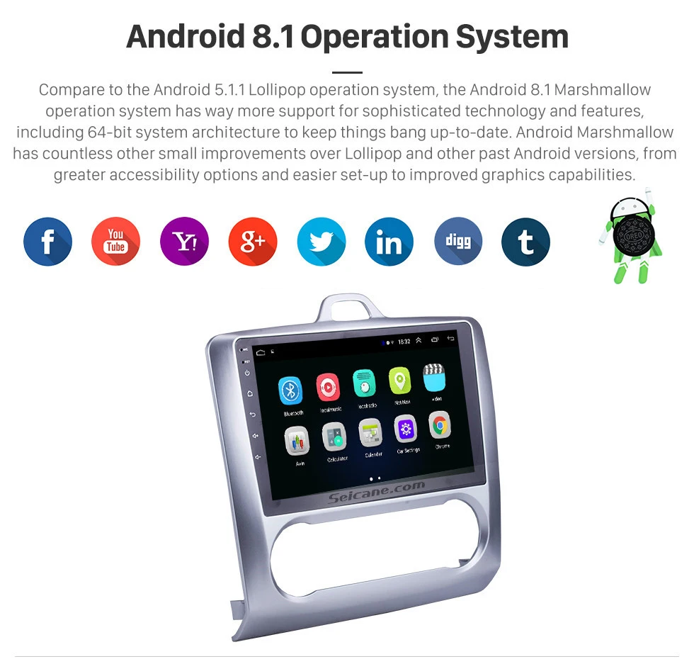 Perfect Seicane 2RAM Android 8.1 2Din Head Unit WiFi Car Radio Stereo GPS Tochscreen Multimedia Player For Ford Focus Exi AT 2004-2011 4 Perfect Seicane 2RAM Android 8.1 2Din Head Unit WiFi Car Radio Stereo GPS Tochscreen Multimedia Player For Ford Focus Exi AT 2004-2011 4