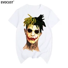Xxxtentacion coringa música Hip Hop Dos Ganhos Raper impressão Verão T-shirt de Algodão camisa Dos Homens T Novo TEE moda
