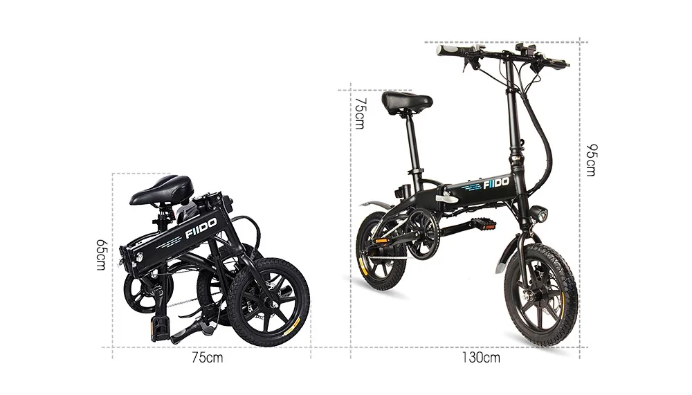 Flash Deal FIIDO D1 7.8AH 10.4AH Folding Electric Bicycle Battery Mini Aluminum Alloy Smart Electric Bike Moped Bicycle EU Plug BLACK White 5