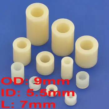 

( 1000 pcs/lot ) 7mm Plastic / ABS Round Spacer, OD 9mm, ID 5.5mm.