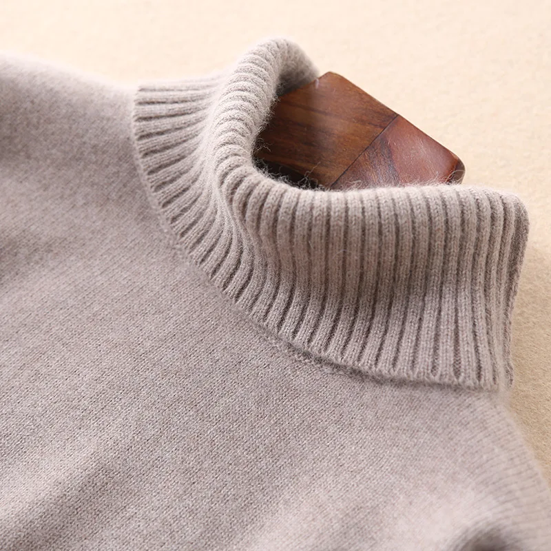 Толстый теплый кашемировый длинный вязаный свитер с высоким воротом для женщин однотонный пуловер pull femme hiver уличная одежда свитера