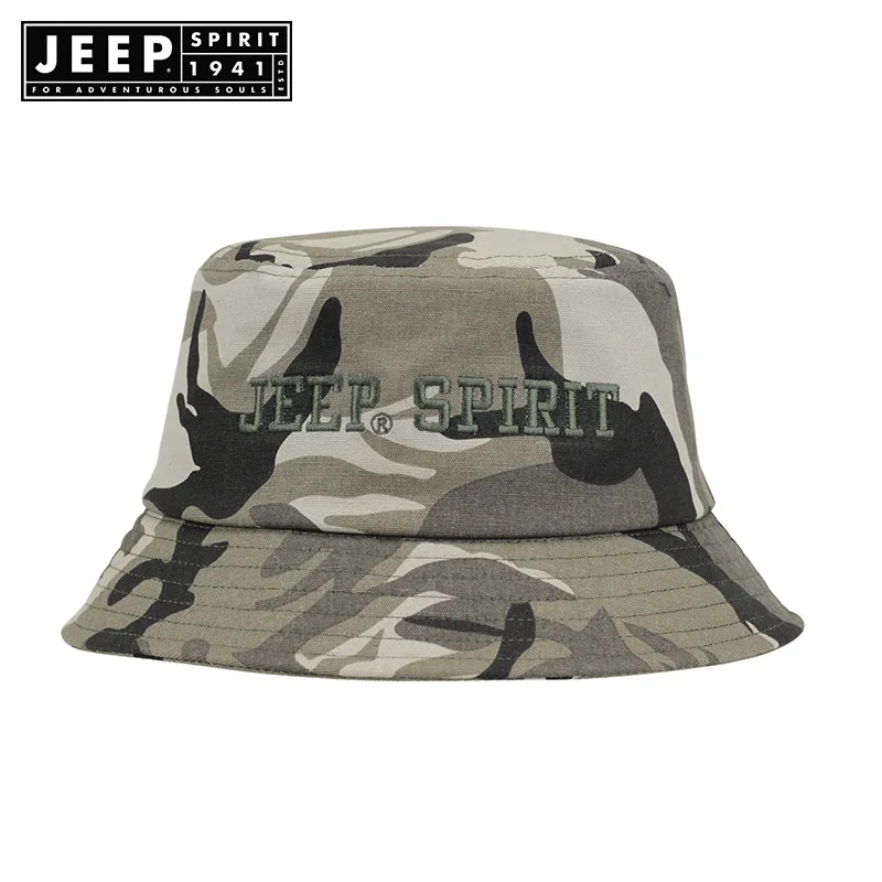 

JEEP SPIRIT Camouflage Bucket Hat Women And Men Brand New Unisex Caps Casual Cotton Embroidery Letter Fishing Hat Hip Hop Cap