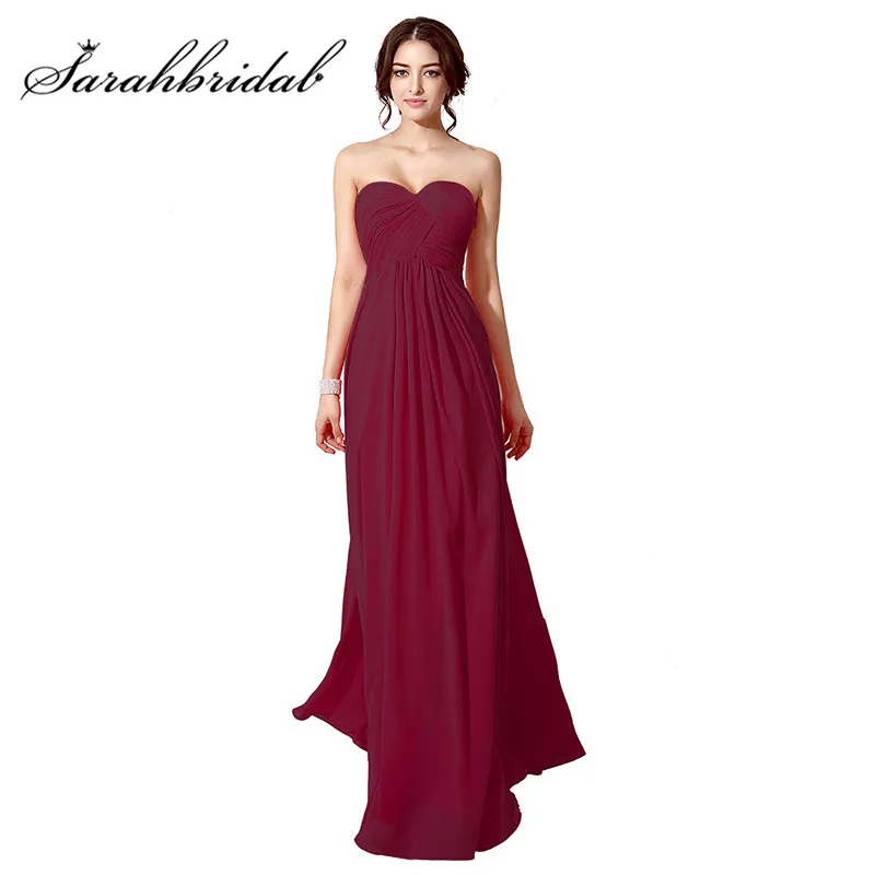 Coral Cheap Evening Dresses Long Chiffon Sexy Sweetheart Pleats Lace Up Back Floor Length Party Prom Gowns SD182