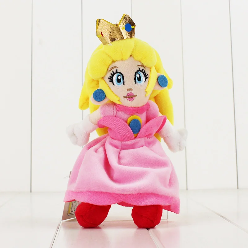

22CM Super Mario Pink Peach Princess Plush toys cute doll for children free shipping soft stuffed doll