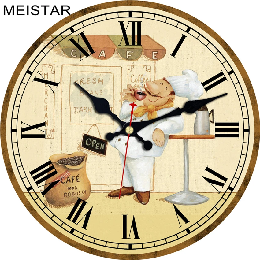 Модные настенные часы MEISTAR с рисунком бесшумные прочные декоративные для кухни