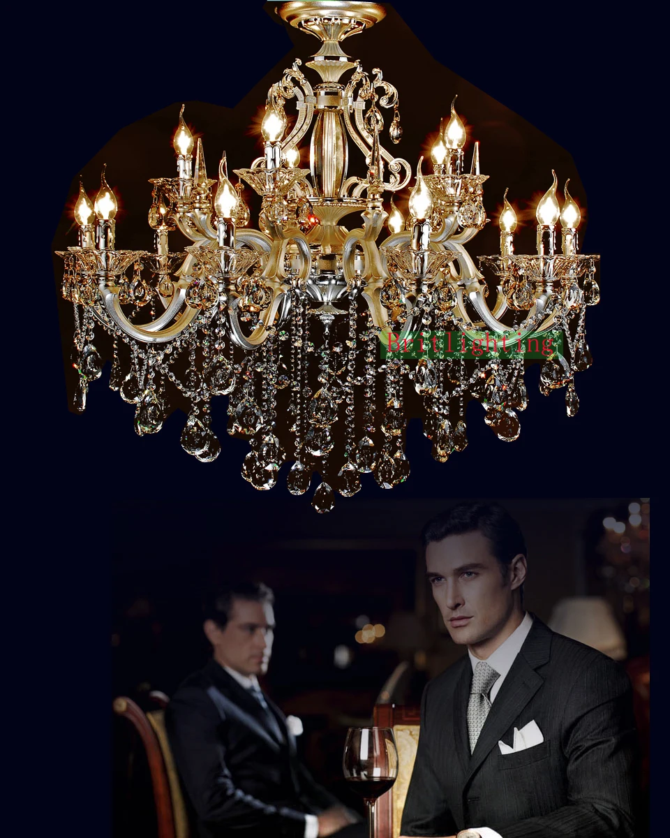 ==> [Free Shipping] Buy Best high Quality Crystal ceiling light Empire Style sand silver ceiling lamp elegant candelabra k9 crystal candle wrought iron lamp Online with LOWEST Price