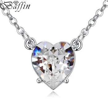 

100% Original Crystals From Swarovski Heart Pendant Necklace For Women Party Jewelry Infinity Chain Collier Mother's Day Gift