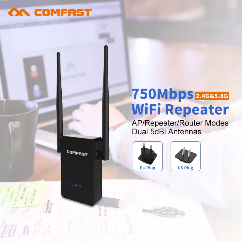 

20Pcs 750Mbps Wifi Repeater wifi signal Amplifier 2.4ghz+5g COMFAST wireless Repeater 802.11AC Dual band wi-fi Mi wifi Router