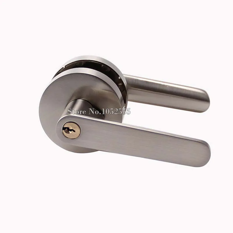 Brushed Interior Door Lock Living Room Bedroom Bathroom Door Handle Lock Door Lever Lock + 3 Keys image 2