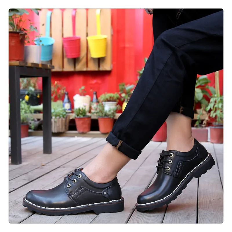 URBANFIND/деловая мужская повседневная обувь из натуральной кожи; Качественная мужская обувь для взрослых; сезон весна-осень; мужские оксфорды на шнуровке с круглым носком