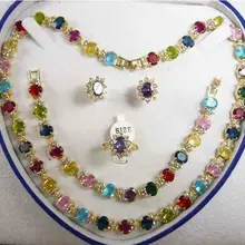 Ювелирные изделия, новинка-благородный натуральный многоцветный циркониевый кристалл, Ювелирная Подарочная коробка, ювелирный набор, Нефритовый кристалл, циркон