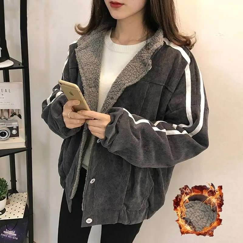 astounding  Vangull Women Jacket Winter New Cotton Lamb Velvet Thick Coat 2019 Autumn Casual Female Long Sleeve