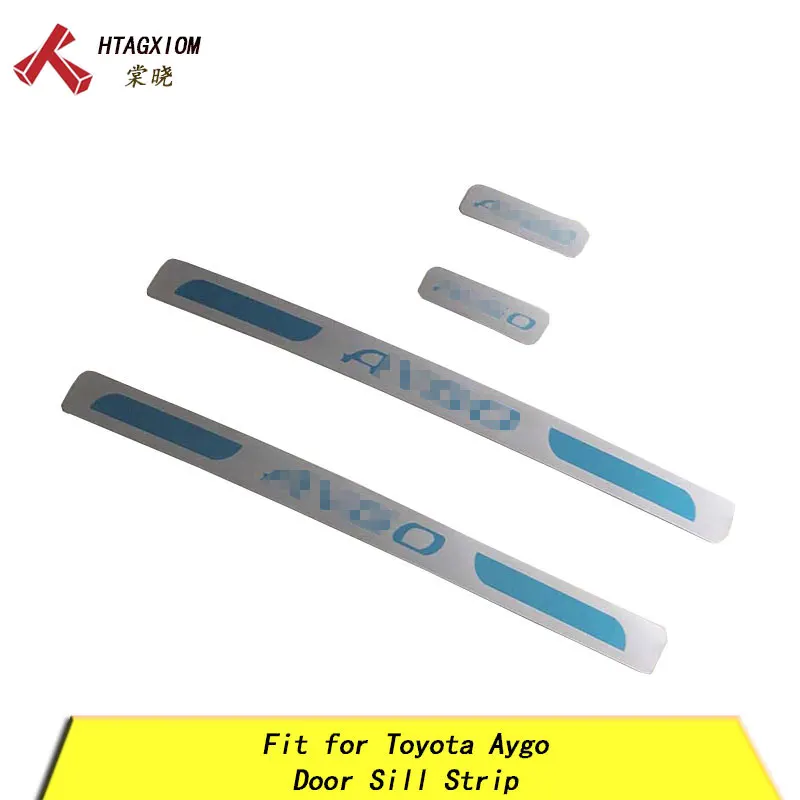 

Door Sill Strip for Toyota Aygo 2016-2018 Automobile Stainless Welcome Pedal Decoration Car Styling Stickers Accessories 4 Pcs