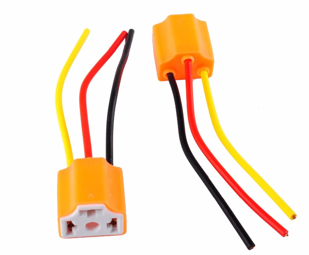NEW2pcs 9003 h4 h7 LED Ceramic Wire Wiring Harness Connector