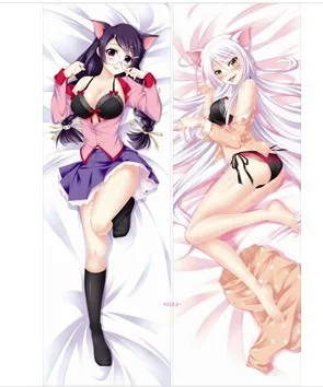 

Free Shipping Anime hugging pillow case: Hanekawa Tsubasa, Nekomonogatari, with clothes, YC043