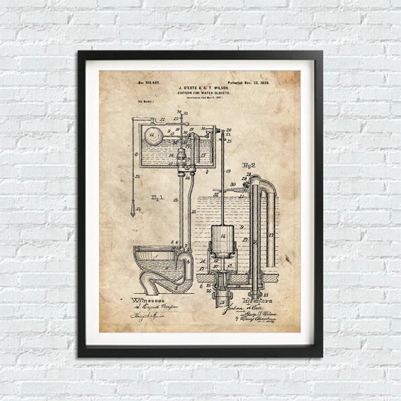 Ванная комната патенты чертежи винтажные плакаты настенные художественные принты декор для ванной комнаты, парикмахерские картины как подарки картины для парикмахерской