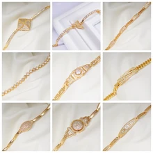 24 стиля, Модные Позолоченные Браслеты для женщин и мужчин, Теннисный AAA кубический цирконий, браслет-цепочка, ювелирный подарок, Прямая поставка