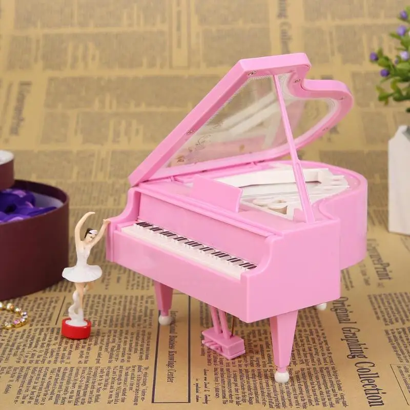 Classic Piano Model Dancing Ballerina Music Box Hand Crank Musical Boxes Birthday box Gift Home boite cadeau Decoration muziekdo