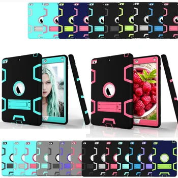 

For iPad 2 3 4 PC+Silicon Hybird Armor Shockproof Heavy Hard Stand Case For iPad 2 iPad 3 iPad 4 A1459 A1458 A1416 Cover